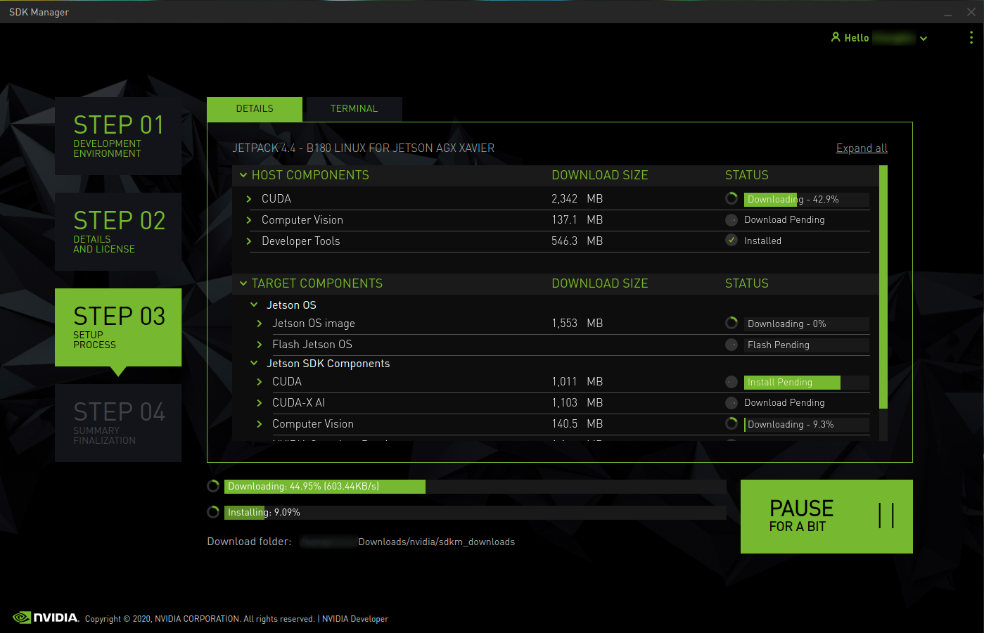 Jetson SDK Manager